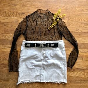 ❤️white denim fringed skirt ❤️